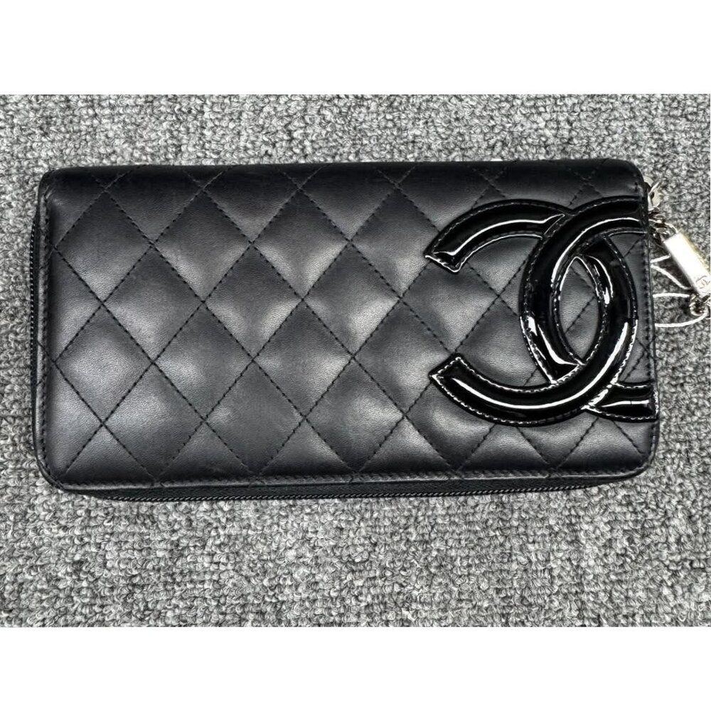 Chanel Cambon Black Leather Wallet 399-073125 - Picture 1 of 13